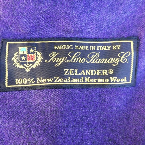 Loro Piana Purple Blazer New Zealand Merino Wool Gray Elbow Patches Trim 44R - Picture 7 of 9